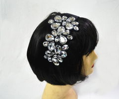 包郵熱賣新款水鉆頭箍 韓版高檔水晶玻璃寬邊發箍，引領歐美手工發飾風尚